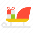 christmas, gift box, sled, sledge, sleigh, xmas