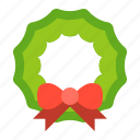 bow, christmas, merry, ornament, wreath, xmas