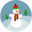 christmas, cold, fun, snow, snowman, tree, winter 
