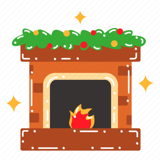 Chimney, fireplace, warm, fire, house, christmas, xmas icon - Download on Iconfinder