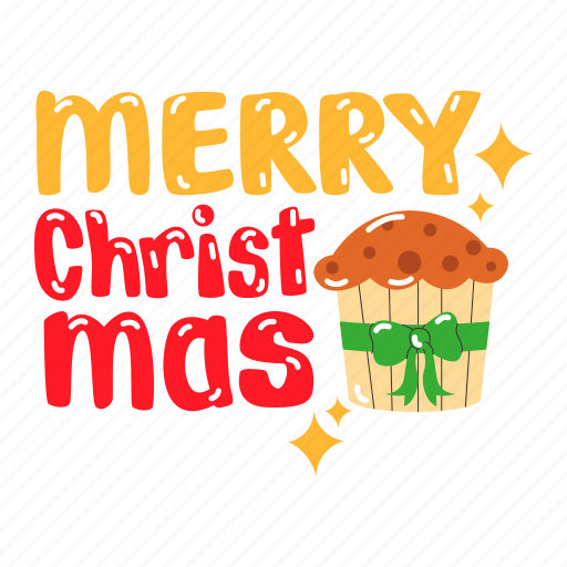 Merry christmas, greeting, greeting text, muffin, cupcake, christmas, xmas icon - Download on Iconfinder