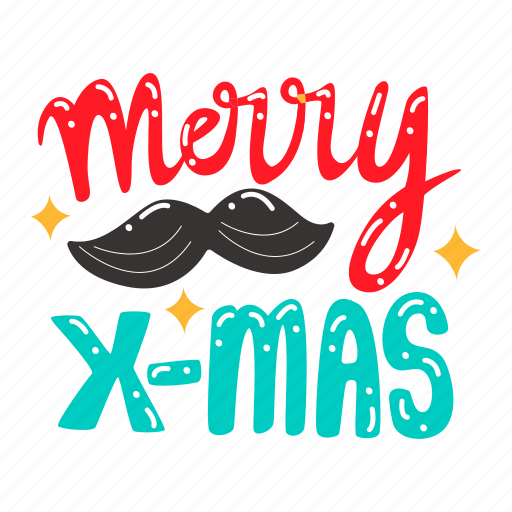 Merry x-mas, greeting, greeting text, moustache, christmas, xmas, merry christmas icon - Download on Iconfinder