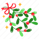 mistletoe, leaf, branch, ornament, decoration, christmas, xmas, merry christmas, celebration