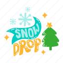 snow drop, snowflake, snow, decoration, greeting text, christmas, xmas, merry christmas, celebration
