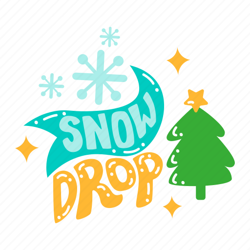 Snow drop, snowflake, snow, decoration, greeting text, christmas, xmas icon - Download on Iconfinder