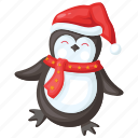 penguin, christmas, decoration, snow, ornament, funny, cute, sticker