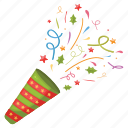 christmas confetti, confetti, birthday, party popper, celebration, christmas, holiday