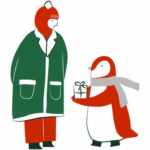 Xmas, christmas, winter, holiday, celebration, girl, female illustration - Download on Iconfinder