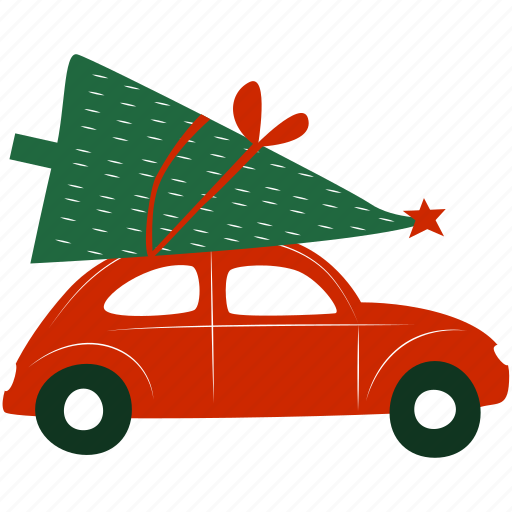 Car, tree, christmas, winter, decoration, xmas, transportation illustration - Download on Iconfinder