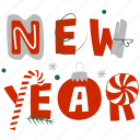 new year, lettering, christmas, xmas, winter, decoration, gift, letters 