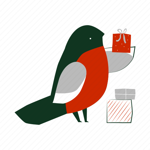 Bird, christmas, xmas, winter, holiday, gifts, celebration illustration - Download on Iconfinder