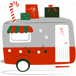 car, bus, vehicle, transportation, travel, truck, xmas, christmas, holiday 