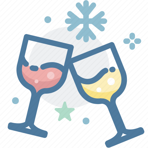 Celebrate, cheers, christmas, party, snowflake, wine glass icon - Download on Iconfinder