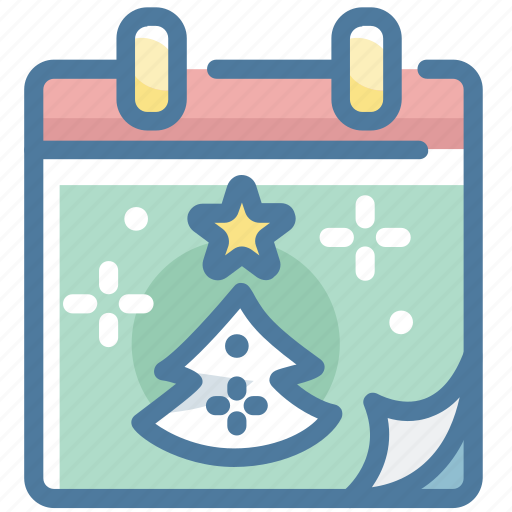 Calendar, christmas, christmas tree, december, time, winter icon - Download on Iconfinder