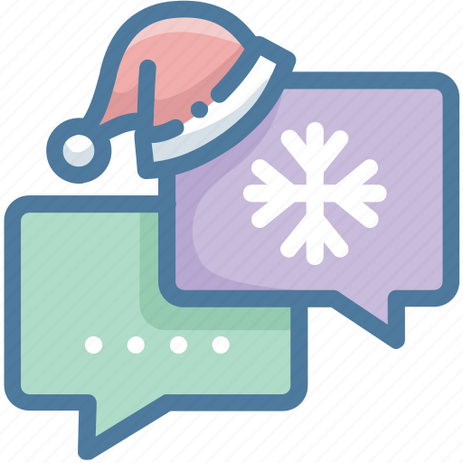 Chat, christmas, christmas hat, message, santa hat, snowflake icon - Download on Iconfinder