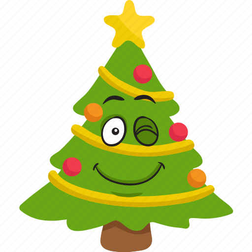 Christmas, emoji, emoticon, smiley, tree, winter icon