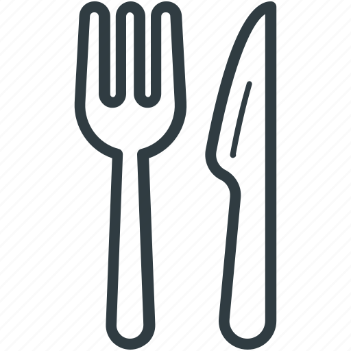 Flatware, fork, knife, silverware, utensil icon