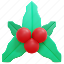mistletoe, ornament, decoration, christmas, xmas, 3d