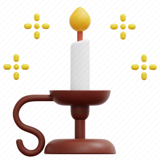 Candle, stand, christmas, light, xmas, 3d icon - Download on Iconfinder