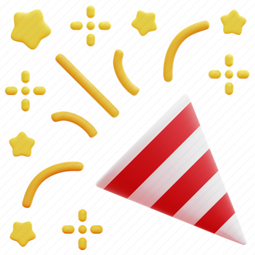 Celebration, party, tada, christmas, xmas, decoration, 3d icon - Download on Iconfinder