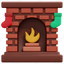 fireplace, christmas, xmas, furniture, household, chimney, warm, 3d 