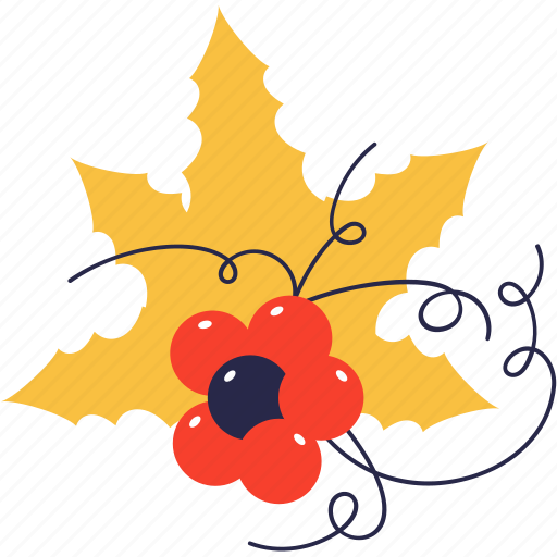 Décor, leaf, decoration, christmas, holiday, berries icon - Download on Iconfinder