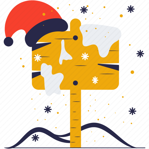 Christmas, sign, board, christmas sign board, hat cap, winter, holiday icon - Download on Iconfinder
