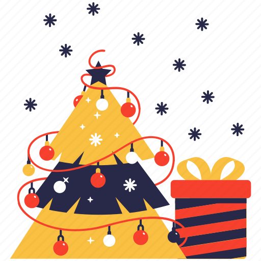 Christmas, tree, decoration, christmas tree, gift box, present icon - Download on Iconfinder