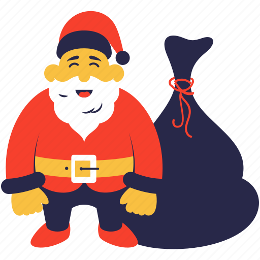 Santa, gift, bag, santa claus, shat cap, present, christmas icon - Download on Iconfinder