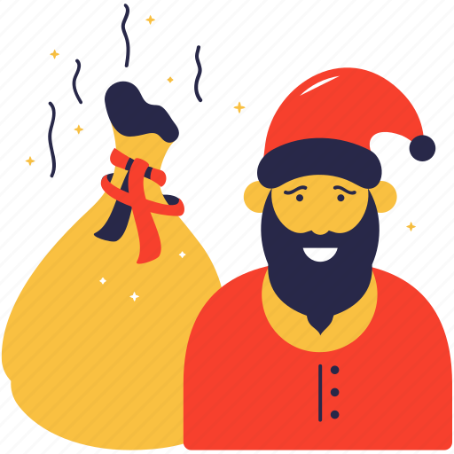 Santa, gifts, christmas, hat cap, santa claus, winter, holiday icon - Download on Iconfinder