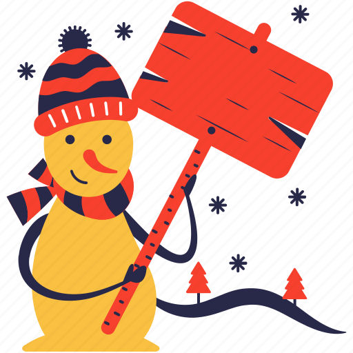 Snowman, signboard, plants, sign board, banner, snowman sign board icon - Download on Iconfinder