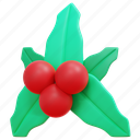mistletoe, ornament, decoration, xmas, christmas, 3d