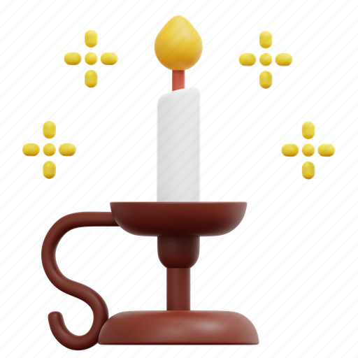 Candle, stand, christmas, xmas, light, 3d icon - Download on Iconfinder