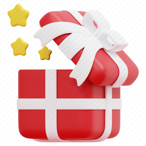 Gift, box, surprise, birthday, present, christmas, 3d icon - Download on Iconfinder