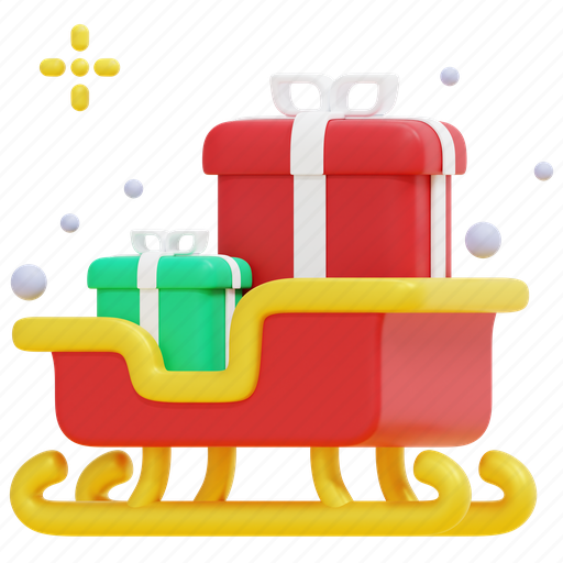Sledge, christmas, xmas, transportation, sled, 3d icon - Download on Iconfinder