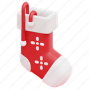 christmas, sock, warm, foot, fashion, 3d