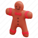 gingerbread, christmas, cookie, xmas, dessert, 3d