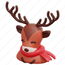reindeer, deer, holiday, christmas, winter, 3d