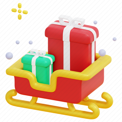 Sledge, christmas, sled, xmas, transportation, 3d icon - Download on Iconfinder