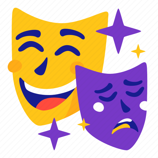 Mask, theatre, actingcinema, stickers, sticker illustration - Download ...
