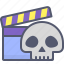 dead, error, film, movie, record, scene, skull 