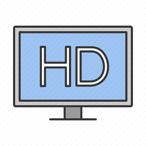 Hd, high definition, movie, quality, screen, television, video icon - Download on Iconfinder
