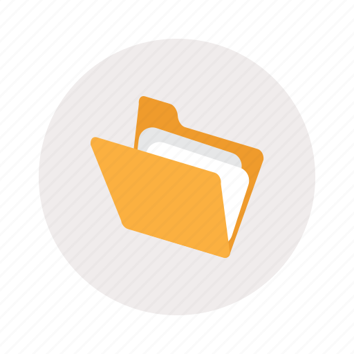 Folder, opened, paper icon - Download on Iconfinder