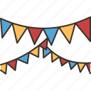 bunting, flags, decoration, festive, happiness