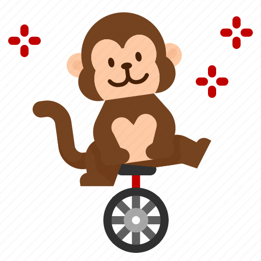 Monkey, circus, show, carnival, cycling, animal, zoo icon - Download on Iconfinder