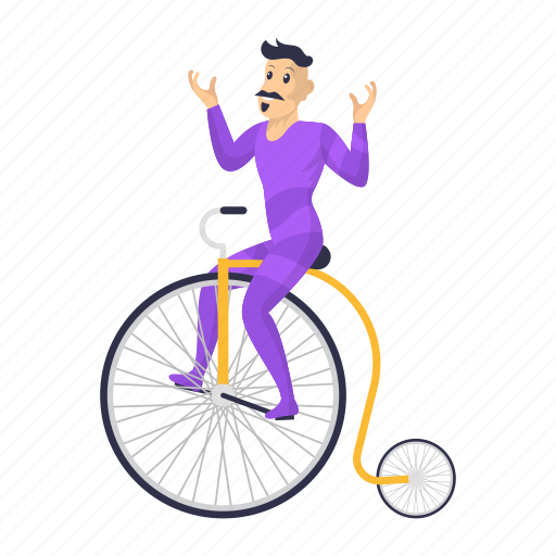 Unicycle, acrobatic, circus, act, clown, entertainer icon - Download on Iconfinder