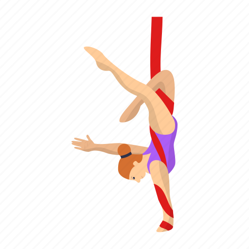 Gymnastic, athlete, female, circus, stretched, trapese icon - Download on Iconfinder