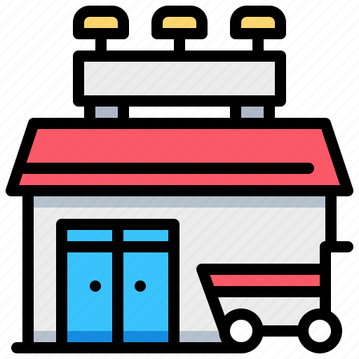 Building, cart, market, shop, supermarket icon - Download on Iconfinder