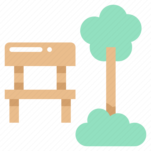 Chair, park, public, tree icon - Download on Iconfinder