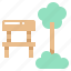 chair, park, public, tree 